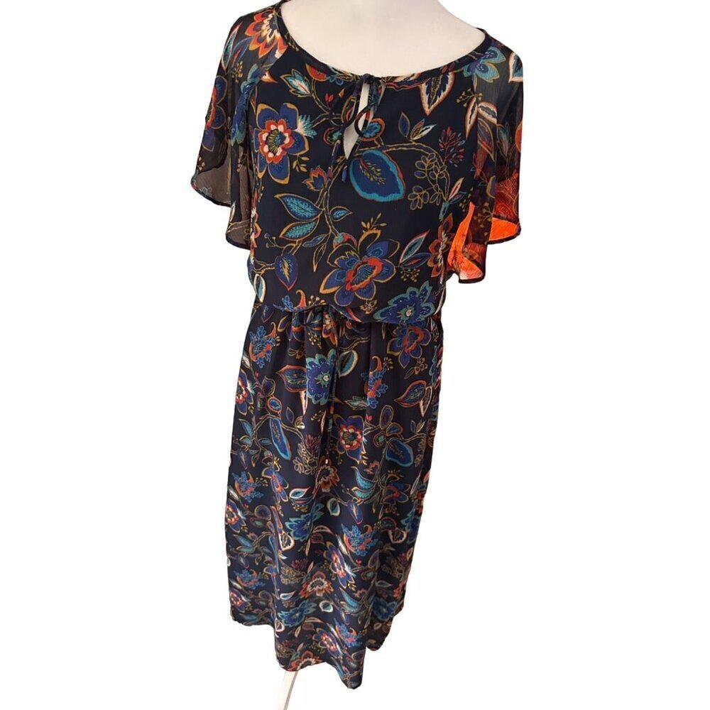 a new day blue floral paisley maxi dress size S